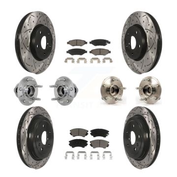 Front Rear Hub Bearings Coated Disc Brake Rotors And Pads Kit (10Pc) For Chevrolet Camaro KBB-132676