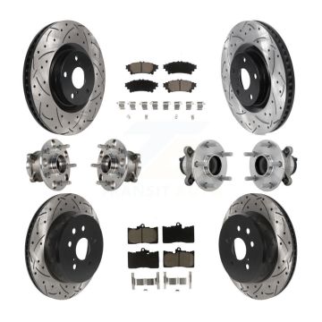 Front Rear Hub Bearing Coated Brake Rotor And Pad Kit (10Pc) For Lexus IS300 IS350 IS200t KBB-132699