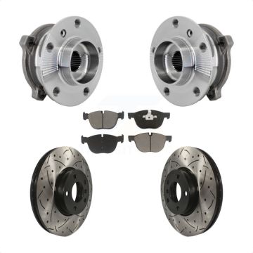 Front Hub Bearing Assembly Drill Slot Brake Rotor Pad Kit For BMW X5 X6 M12 x 1.25 Thread KBB-132701