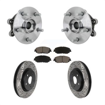 Front Hub Bearing Assembly Coated Drilled Slotted Brake Rotor And Pad Kit For Toyota RAV4 KBB-132707