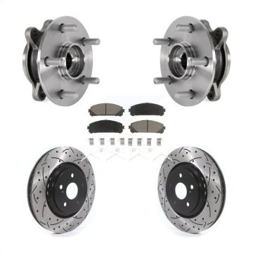 Front Hub Bearing Assembly Drill Slot Brake Rotor Pad Kit For 2020-2021 Toyota Avalon TRD KBB-132708