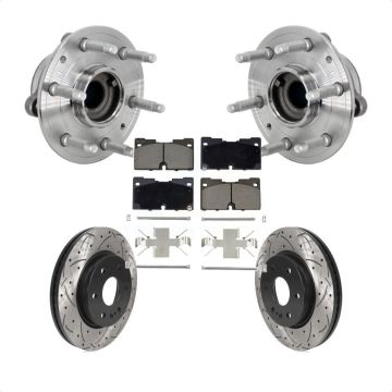 Front Hub Bearing Drill Slot Brake Rotor Pads Kit For Chevrolet GMC Silverado 1500 Sierra KBB-132710