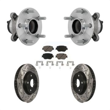 Front Hub Bearing Drill Slot Brake Rotor Pads Kit For Lexus IS250 Without F Sport Package KBB-132716