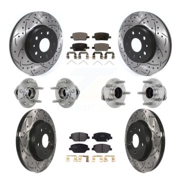 Front Rear Hub Bearings Coated Disc Brake Rotors And Pads Kit (10Pc) For Chevrolet Camaro KBB-132748