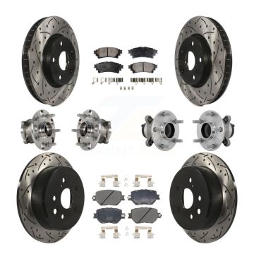 Front Rear Hub Bearing Coat Brake Rotor Pad Kit (10Pc) For 2014 Lexus IS250 Base with RWD KBB-132751