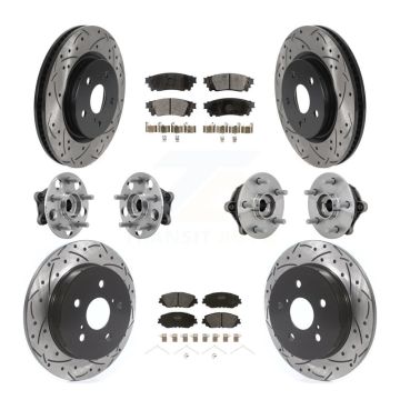 Front Rear Hub Bearing Coated Disc Brake Rotors And Pads Kit (10Pc) For Toyota RAV4 Venza KBB-132757