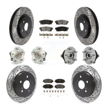 Front Rear Hub Bearings Coated Disc Brake Rotors And Pads Kit (10Pc) For Toyota RAV4 KBB-132760
