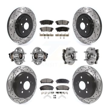Front Rear Hub Bearings Coated Disc Brake Rotors And Pads Kit (10Pc) For Toyota Avalon KBB-132762