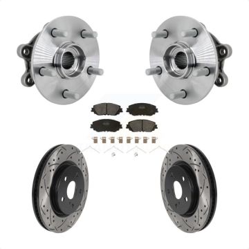 Front Hub Bearing Assembly Coated Drilled Slotted Brake Rotor And Pad Kit For Toyota RAV4 KBB-132770