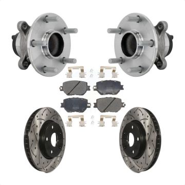Front Hub Bearing Drill Slot Brake Rotor Pads Kit For Lexus IS250 Without F Sport Package KBB-132772