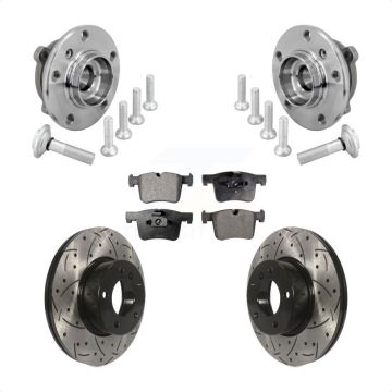 Front Hub Bearing Drill Slot Brake Rotor Pad Kit For BMW 330i xDrive 230i 430i Gran Coupe KBB-132777