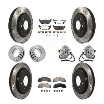 Front Rear Hub Bearing Coat Brake Rotor Pads Shoe Kit (10Pc) For 2015-2017 Ford F-150 RWD KBB-132798