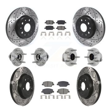 Front Rear Hub Bearings Coated Disc Brake Rotors And Pads Kit (10Pc) For Chevrolet Camaro KBB-132805