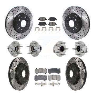 Front Rear Hub Bearing Coated Disc Brake Rotor Pads Kit (10Pc) For Chevrolet Camaro LT LS KBB-132807