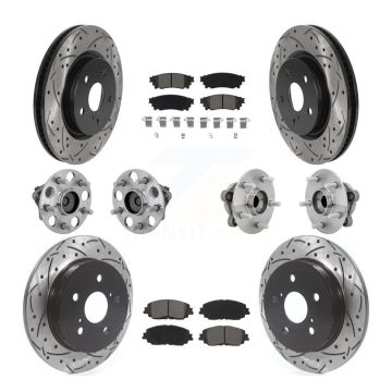 Front Rear Hub Bearings Coated Disc Brake Rotors And Pads Kit (10Pc) For Toyota C-HR KBB-132817