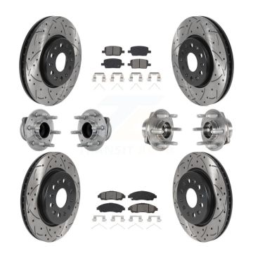 Front Rear Hub Bearing Coat Brake Rotor Pads Kit (10Pc) For Chevrolet Traverse GMC Acadia KBB-132825