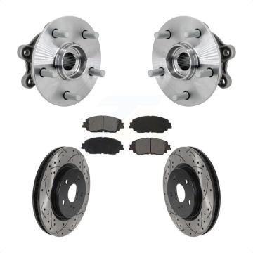 Front Hub Bearing Assembly Coated Drilled Slotted Brake Rotor And Pad Kit For Toyota RAV4 KBB-132833