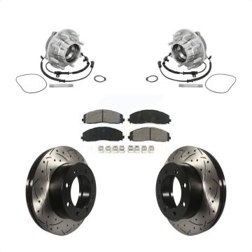 Front Hub Bearing Assembly Coat Drill Slot Brake Rotor Pads Kit For Ford F-450 Super Duty KBB-132838