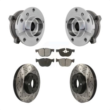 Front Hub Bearing Assembly Drill Slot Brake Rotor Pad Kit For BMW X5 X6 M12 x 1.25 Thread KBB-132839