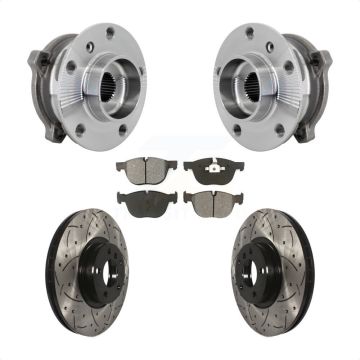 Front Hub Bearing Assembly Drill Slot Brake Rotor Pad Kit For BMW X5 X6 M12 x 1.25 Thread KBB-132840