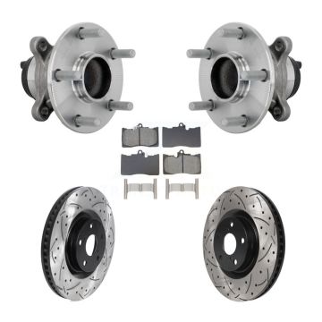 Front Hub Bearing Assembly Drilled Slot Brake Rotor Pads Kit For Lexus IS300 IS350 IS200t KBB-132847