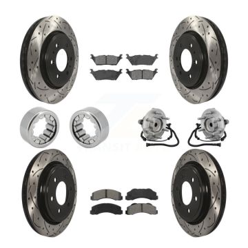 Front Rear Hub Bearing Coat Brake Rotor Pads Shoe Kit (10Pc) For 2015-2017 Ford F-150 RWD KBB-132856