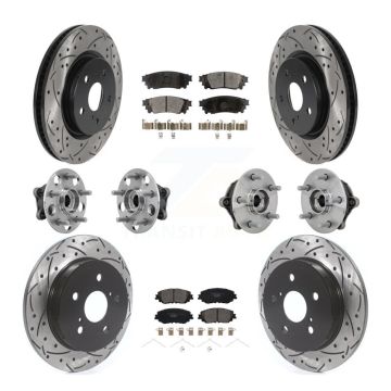 Front Rear Hub Bearing Coated Disc Brake Rotors And Pads Kit (10Pc) For Toyota RAV4 Venza KBB-132864
