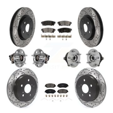 Front Rear Hub Bearing Coated Disc Brake Rotor And Ceramic Pad Kit (10Pc) For Toyota RAV4 KBB-132865