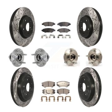 Front Rear Hub Bearings Coated Disc Brake Rotors And Pads Kit (10Pc) For Chevrolet Camaro KBB-132872