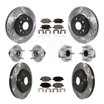 Front Rear Hub Bearings Coated Disc Brake Rotors And Pads Kit (10Pc) For Chevrolet Camaro KBB-132879
