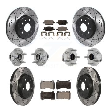 Front Rear Hub Bearing Coat Brake Rotor Pads Kit (10Pc) For Chevrolet Camaro Cadillac CT6 KBB-132880