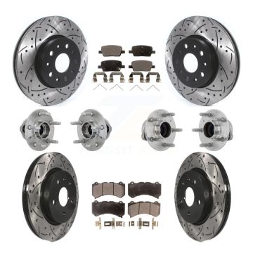 Front Rear Hub Bearing Coated Disc Brake Rotor Pads Kit (10Pc) For Chevrolet Camaro LT LS KBB-132883