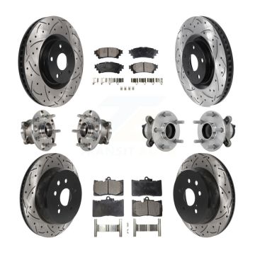 Front Rear Hub Bearing Coated Brake Rotor And Pad Kit (10Pc) For Lexus IS300 IS350 IS200t KBB-132893