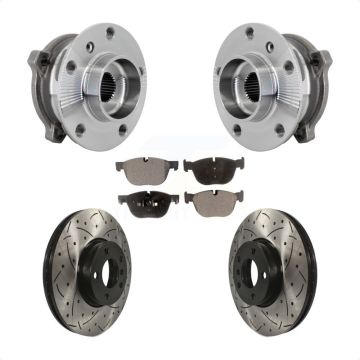 Front Hub Bearing Assembly Drill Slot Brake Rotor Pad Kit For BMW X5 X6 M12 x 1.25 Thread KBB-132896