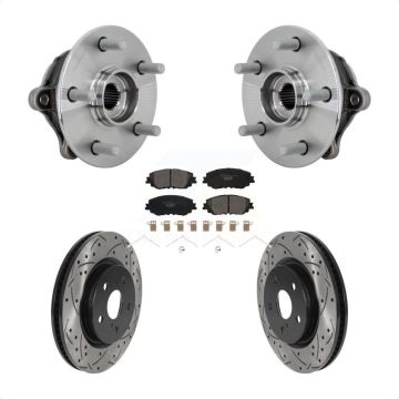 Front Hub Bearing Assembly Coated Drilled Slot Brake Rotor Pads Kit For Toyota RAV4 Venza KBB-132899