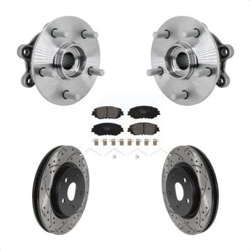 Front Hub Bearing Assembly Coated Drilled Slotted Brake Rotor And Pad Kit For Toyota RAV4 KBB-132900