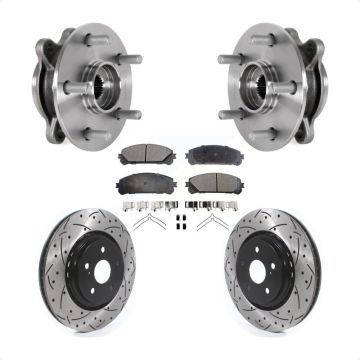 Front Hub Bearing Assembly Drill Slot Brake Rotor Pad Kit For 2020-2021 Toyota Avalon TRD KBB-132901
