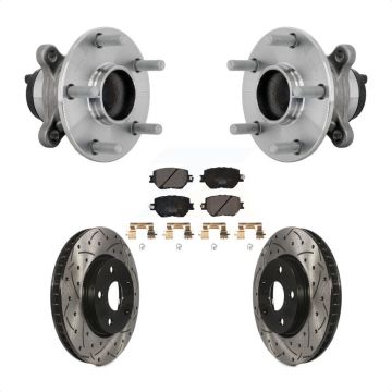 Front Hub Bearing Drill Slot Brake Rotor Pads Kit For Lexus IS250 Without F Sport Package KBB-132903