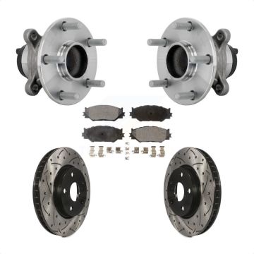 Front Hub Bearing Drill Slot Brake Rotor Pads Kit For 2014-2015 Lexus IS250 Base with RWD KBB-132904