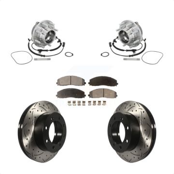 Front Hub Bearing Assembly Coat Drill Slot Brake Rotor Pads Kit For Ford F-450 Super Duty KBB-132909