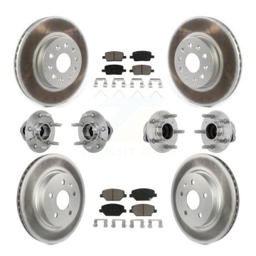 Front Rear Hub Bearings Coated Disc Brake Rotors And Pads Kit (10Pc) For Chevrolet Camaro KBB-132935