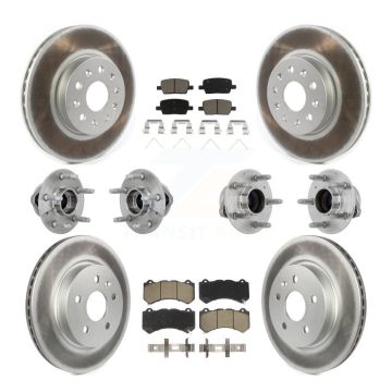 Front Rear Hub Bearing Coated Disc Brake Rotor Pads Kit (10Pc) For Chevrolet Camaro LT LS KBB-132937