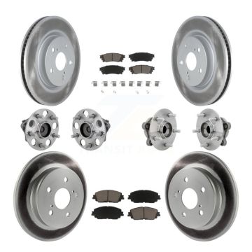 Front Rear Hub Bearing Coated Disc Brake Rotor And Ceramic Pad Kit (10Pc) For Toyota C-HR KBB-132940