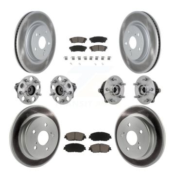 Front Rear Hub Bearing Coated Disc Brake Rotor And Ceramic Pad Kit (10Pc) For Toyota RAV4 KBB-132942