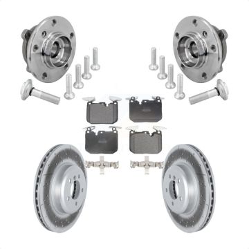 Front Hub Bearing Coated Brake Rotor Pad Kit For BMW 440i xDrive Gran Coupe M240i 340i GT KBB-133095