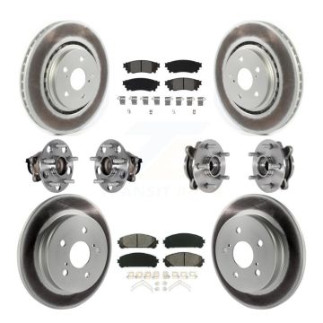 Front Rear Hub Bearings Coated Disc Brake Rotors And Pads Kit (10Pc) For Toyota Avalon KBB-133176