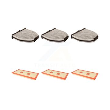 3x Air + 3x Cabin Filter (6 Total) Kit For Mercedes-Benz C300 GLK350 E350 C350 E300 E400 KFL-101131