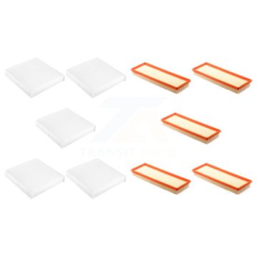 5x Air + 5x Cabin Filter (10 Total) Kit For 12-17 Fiat 500 1.4L with Naturally Aspirated KFL-102350