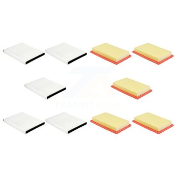 5x Air + 5x Cabin Filter (10 Total) Kit For Mercedes-Benz C300 GLC300 GLC350e Rectangular KFL-102427
