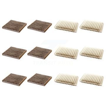 6x Air + 6x Cabin Filter (12 Total) Kit For Toyota Corolla Yaris Matrix Pontiac Vibe iM KFL-102600